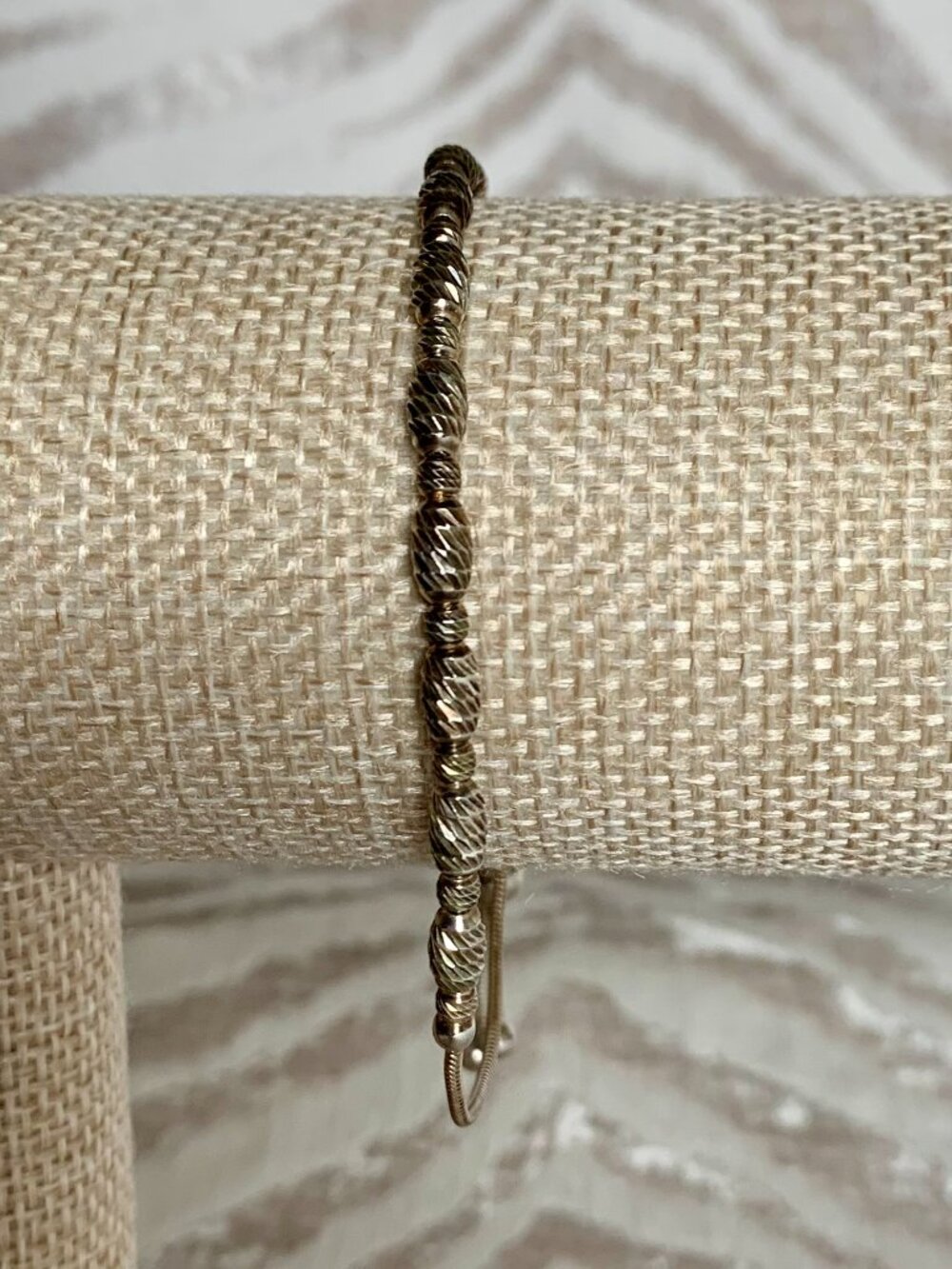 Vintage Dyadema Italy 925 Sterling Silver Snake Chain Bead Bracelet